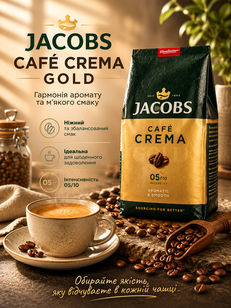 Jacobs Caf&eacute; Crema Gold 1kg JAC-05 фото