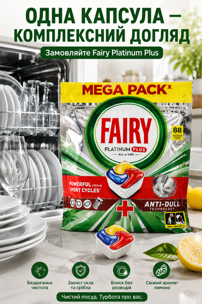 Fairy Platinum Plus All in One Lemon, 88 капсул FAI-88 фото